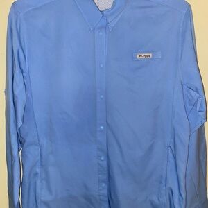 Columbia Blue Casual Button Down Shirt